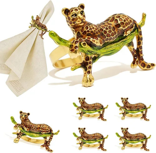 Miniatura 16 de Juego de 12 servilleteros de elefante de metal plateado para playa, boda, baby shower, reunión familiar, cumpleaños y safari africano