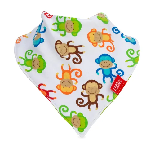 Miniatura 6 de Nuby Paquete de 2 baberos tipo bandana con atrapasadores, babero súper absorbente con cuello suave y cómodo, niño