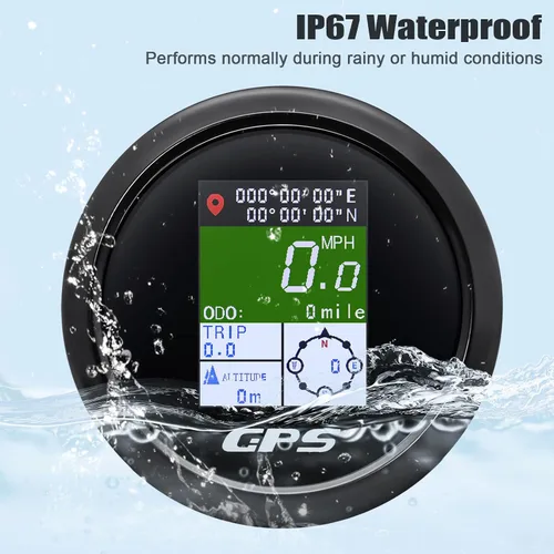 Miniatura 4 de Velómetro GPS MAIMEIMI 85mm 3-3/8" Digital para Barco, Velómetro GPS, Velómetro Impermeable, MPH, Nudos y Km/h Ajustable para Auto, Marino, Camión