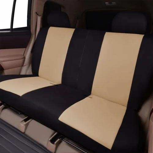 Miniatura 8 de Flying Banner Juego de Fundas para Asientos de Coche Beige y Marrón Claro para Asientos Delanteros y Banco Trasero, Protectores de Asiento de Coche