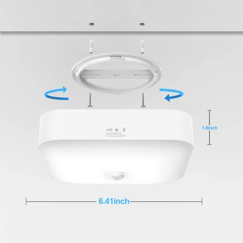 Miniatura 6 de Luz de techo recargable con sensor de movimiento WhitePoplar para interiores con control remoto, luz recargable con sensor de movimiento inalámbrica