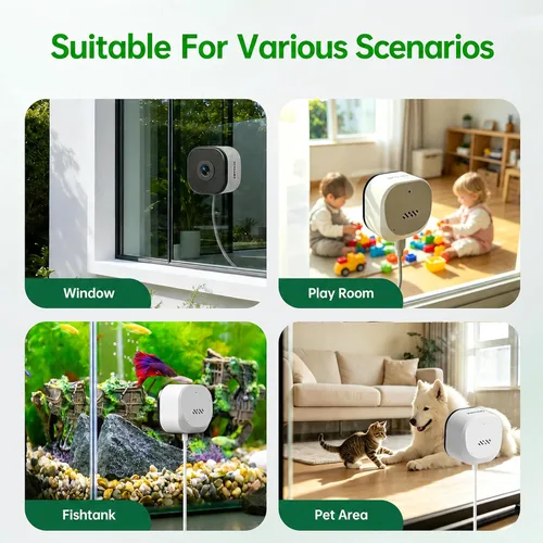Miniatura 8 de Cámara de ventana 2K, cámara de seguridad WiFi de 5 GHz y 2.4 GHz para el hogar, visión amplia de 120°, visión nocturna a todo color, detección