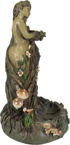 Miniatura 4 de Ebros Gift Whispering Forest Celta Greenman Árbol Mujer Gaia Ent Retorno Incienso Cono Quemador Aroma Aroma Estatuilla Diosa Cuernos Árbol