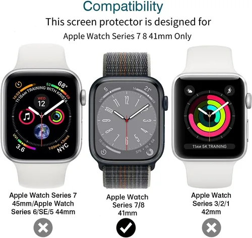 Miniatura 2 de LK Pack de 6 para Apple Watch 41mm / 40mm Protector de Pantalla (Series 8 & 7 & 6) [Película Flexible Mejorada] Auto-reparable, Protector de Azul