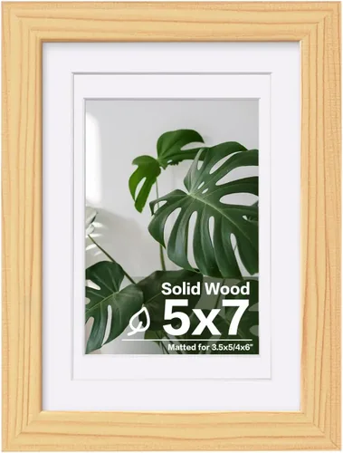 Miniatura 160 de Egofine - Portarretratos de 4 x 6 pulgadas, de madera maciza con plexiglás, para fotos de 3.5 x 5 con paspartú o de 4 x 6 sin paspartú, para colocar