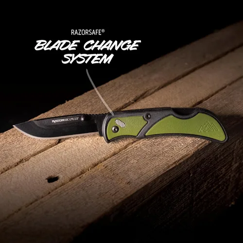 Miniatura 2 de OUTDOOR EDGE Navaja plegable Razor EDC Lite de bolsillo con clip, cuchillo compacto de hoja reemplazable de 2.5 pulgadas con cuchillas RazorSafe