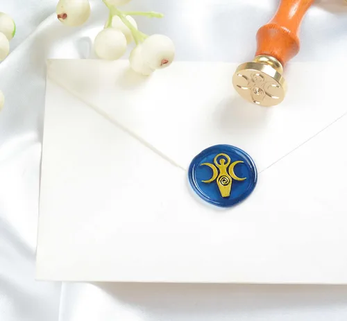 Miniatura 2 de Triskelion, triquetra, vector, diosa, pentáculo, árbol de la vida en triple luna sello sello cera sello, para invitación de boda, tarjetas, cartas