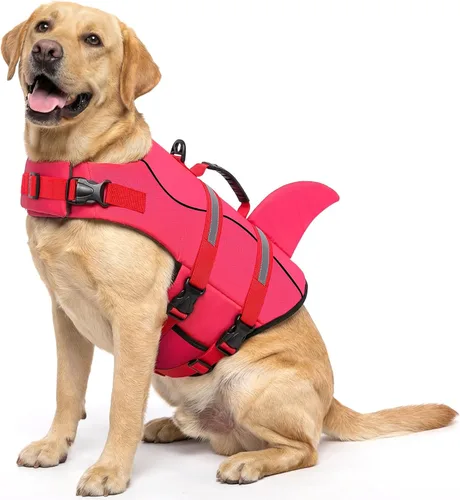 Miniatura 45 de Queenmore - Chaleco salvavidas Ripstop de tiburón para perro, ajustable, con alta flotabilidad y asa de rescate duradera, para perros pequeños