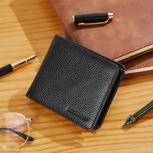 Miniatura 7 de BOSTANTEN Billeteras de piel auténtica para hombre, con bloqueo RFID y 2 ventanas de identificación