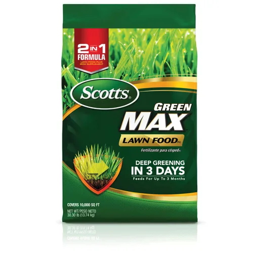 Miniatura 20 de Scotts Green Max Lawn Food, fertilizante para césped y suplemento de hierro para césped más verde, 10,000 pies cuadrados, 33.33 libras.