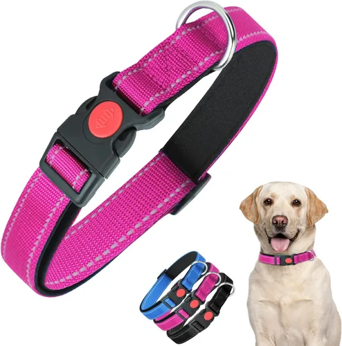 Miniatura 9 de Nobleza - Collar para perros grandes, collar reflectante ajustable para perros con cierre de seguridad y hebilla de liberación rápida, collar