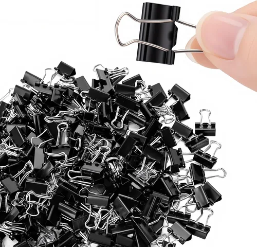 Miniatura 11 de Paquete de 120 mini clips para carpeta, clips negros para carpeta, clips de papel pequeños de 0.591 in 5/8 pulgadas. Clips de oficina