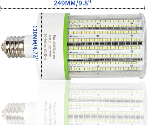Miniatura 5 de BMXKPO - Bombilla LED de mazorca de maíz de 100 W, luz diurna de 5000 K, base E26/E39, paquete de 2 Reemplazo 400 vatios halogenuros metálicos HPS