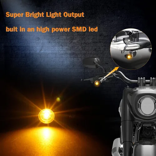 Miniatura 2 de Led Motorcycle Turn Signal Lights Universal Mini Front Blinkers Compatible with Harley Honda Suzuki Triumph Yamaha