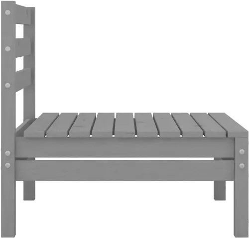 Miniatura 4 de Ensemble Salon de Jardin 3 Pièces y Pin Massif Gris Modulaire Compact Pour Terrasse Balcon, Meuble d'Extérieur Durable y Confortable con Mesa