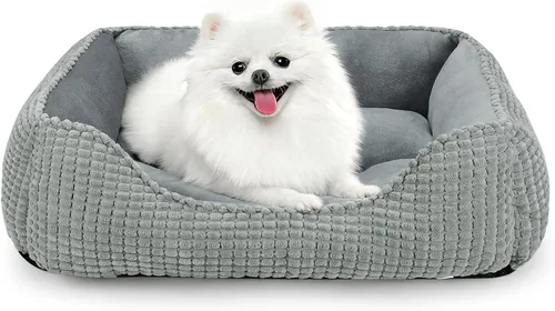 Miniatura 14 de MIXJOY Camas para Perros Pequeños, Camas para Gatos de Interior Lavables, Calmante para Mascotas Perro de Tamaño Pequeño, Camas Rectangulares Suaves