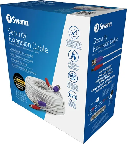 Miniatura 4 de Swann Cable coaxial BNC para sistema CCTV de cámara de seguridad, cables de alimentación de extensión de audio y video, certificado UL y resistente