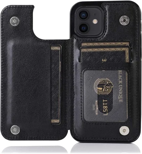 Miniatura 5 de Asuwish Funda compatible con iPhone 12 Pro iPhone12 6.1, protector de pantalla de vidrio templado, tarjetero y cartera, funda de cuero para iPhone