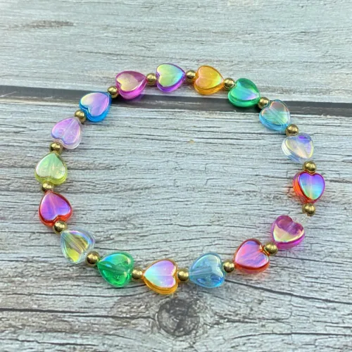 Miniatura 4 de 350 cuentas acrílicas de corazón y estrella, corazones de 0.394 pulgadas, estrellas de 0.394 pulgadas, espaciadores para pulseras, collares, aretes