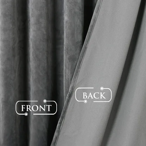 Miniatura 5 de StangH Cortinas de terciopelo gris de 84 pulgadas – Cortinas opacas con diseño de pestaña giratoria para decoración de ventana de sala