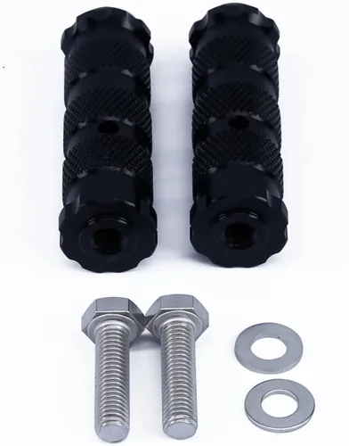 Miniatura 3 de PROCNC Pedales universales antideslizantes de 8 mm para motocicleta con pernos de instalación para Aprilla Honda Kawasaki Ducati Suzuki Yamaha Negro