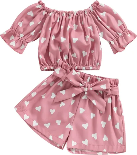Miniatura 8 de Conjunto de 2 piezas de ropa con volantes y cuello halter floral para niños pequeños