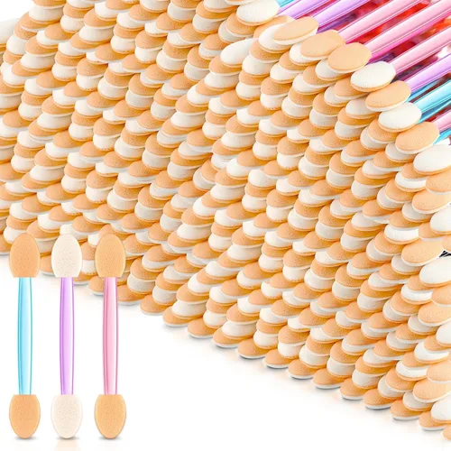 Tanlade 500 aplicadores de sombra de ojos, brochas de maquillaje desechables para sombra de ojos, cepillos de esponja de doble cara para mujeres y