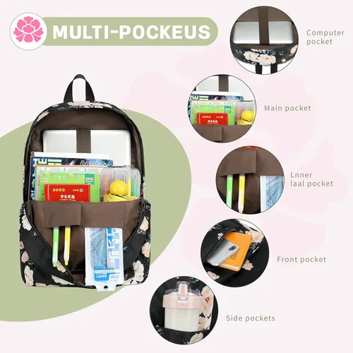 Miniatura 54 de Bluboon Juego de mochila para adolescentes, mochila escolar para niñas, lonchera y lápices, bolsas para estudiantes, 3 en 1, rosa-3 juegos, Escuela