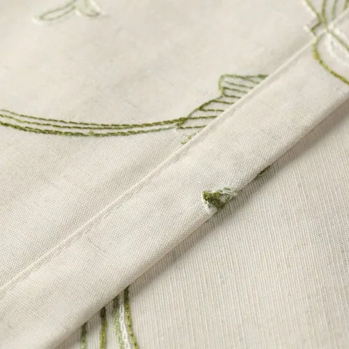 Miniatura 5 de VOGOL - Cenefa de cortinas bordadas con vides, cenefa con bolsillo para ventanas, 52 x 18 pulgadas, verde pasto