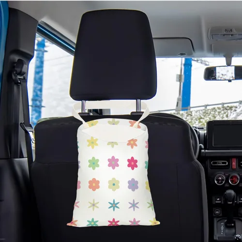 Miniatura 2 de Basurero para automóvil, organizador impermeable para asiento trasero, bolsa de basura colgante para vehículo, viajes, campamento con margaritas