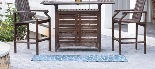 Miniatura 3 de Unique Loom Outdoor Safari Collection - Alfombra de área - Jirafa (2' x 6' 1" camino, azul/gris)