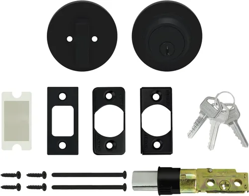 Miniatura 3 de Nuk3y Thor Series Slim Round Modern Contemporary (cerrojo de seguridad [cilindro único], negro mate)