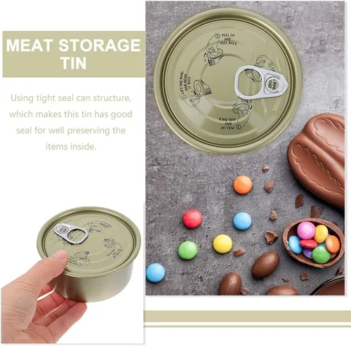 Miniatura 7 de Luxshiny Paquete de 12 latas redondas de hojalata de grado alimenticio con tapas, 3.66 x 3.66 x 1.65 pulgadas, almacenamiento hermético