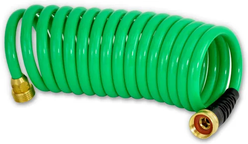 Miniatura 3 de HoseCoil Manguera de agua autoenrollable para jardín, RV, exteriores de 3/8 pulgadas, Azul