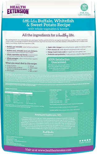 Miniatura 2 de Health Extension Fórmula Little Bites de Croquetas Pequeñas de Búfalo y Pescado Blanco Sin Granos con Más de 30 Superalimentos y Probióticos