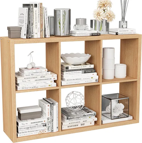 Miniatura 35 de VDNEND Organizador de Almacenamiento en Cubos Estantería, Estante Cúbico Decorativo de 11 pulgadas con Respaldo Abierto y Borde Engrosado, Marrón