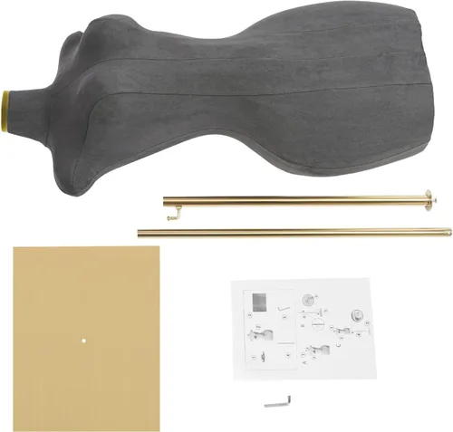Miniatura 4 de Vestido de maniquí femenino con forma de torso, forma de vestido femenino con altura ajustable, cuerpo de maniquí para exhibición de joyas de vestir