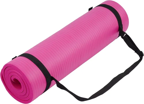 Miniatura 10 de Fitvids Tapete de yoga de 1/2 pulgada, extra grueso, de alta densidad, antidesgarros, con correa de transporte, adecuado para varios ejercicios
