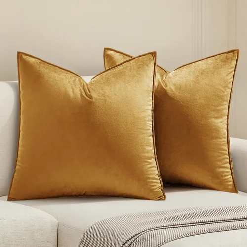 Miniatura 35 de MIULEE Paquete de 2 fundas decorativas de cojines de poliéster suave, fundas de almohada cuadradas cómodas y suaves para sofá, sillón, dormitorio