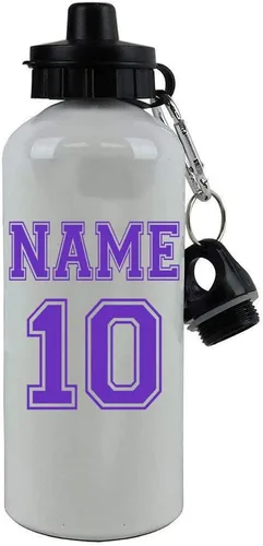 Miniatura 3 de Camiseta personalizada de fútbol, fútbol, béisbol y sóftbol. Añade tu nombre/número, con acabado blanco de aluminio, botella de agua deportiva de 20