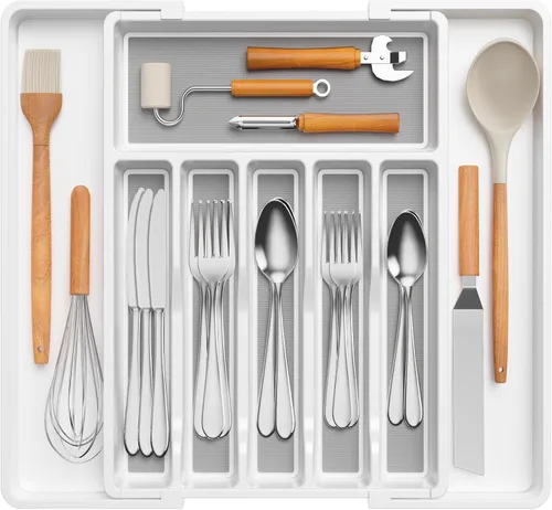 Miniatura 33 de Lifewit Organizador de cajones de cubiertos, bandeja expandible para utensilios de cocina, soporte para vajilla y cubiertos libre de BPA