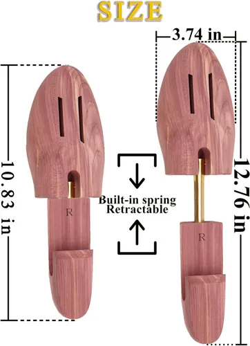 Miniatura 6 de MOLOGART Árbol de zapatos para hombre, estirador de zapatos de madera para hombre, árboles de zapatos de cedro, árboles de zapatos ajustables