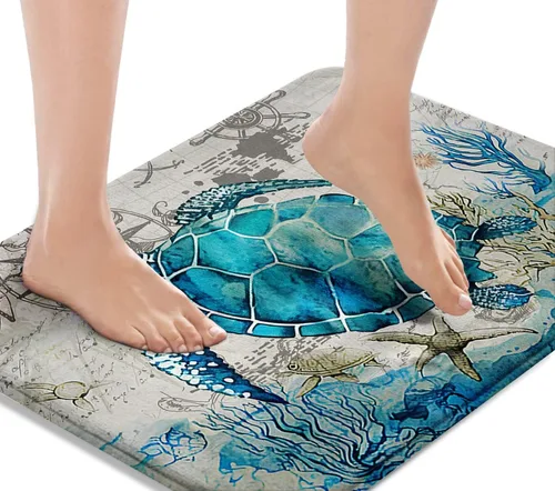 Miniatura 19 de Britimes Tapete de baño de mármol rosa para baño, alfombra de piso lavable, tapetes, alfombra de piso, decoraciones de baño, 16 x 24 pulgadas