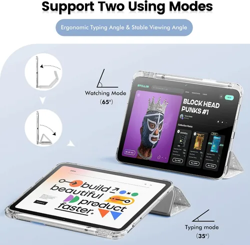Miniatura 7 de INFILAND Funda compatible con iPad A16 de 11ª generación de 11 pulgadas 2025, funda para iPad de 10ª generación de 10.9 pulgadas, cubierta