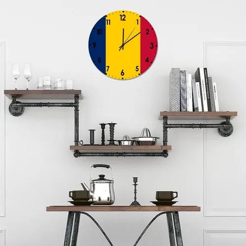 Miniatura 445 de Cheyan Reloj de pared con bandera de Canadá de 12 pulgadas, silencioso, sin tictac, de PVC, funciona con pilas, reloj redondo decorativo, regalo