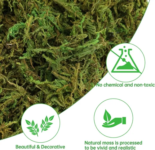 Miniatura 3 de YUNVI Musgo artificial de gran capacidad de 10.5 onzas para plantas en maceta, hierba de musgo artificial natural para plantas