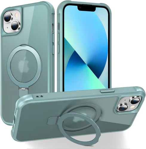 Miniatura 169 de CHAOFEnG Funda magnética compatible con iPhone 11 con soporte, prueba de caídas de grado militar, compatible con imán, anillo translúcido, parte
