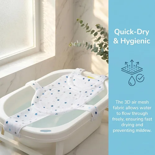 Miniatura 4 de Red de soporte para asiento de baño de bebé de alta calidad, silla de baño antideslizante ajustable para recién nacidos de 0 a 12 meses, asiento