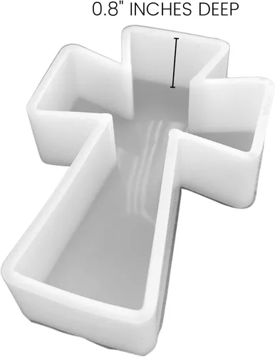 Miniatura 4 de Molde Freshie de silicona en forma de cruz, 3.75 pulgadas de ancho x 4 pulgadas de largo x 0.8 pulgadas de profundidad, diseño de cruz pequeña