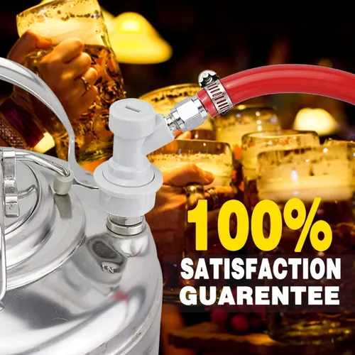 Miniatura 4 de Cerradura de bola de desconexión de gas con tuerca giratoria 5/16, conector de bloqueo de bola de CO2 para Cornelius Keg Home Brew Blanco